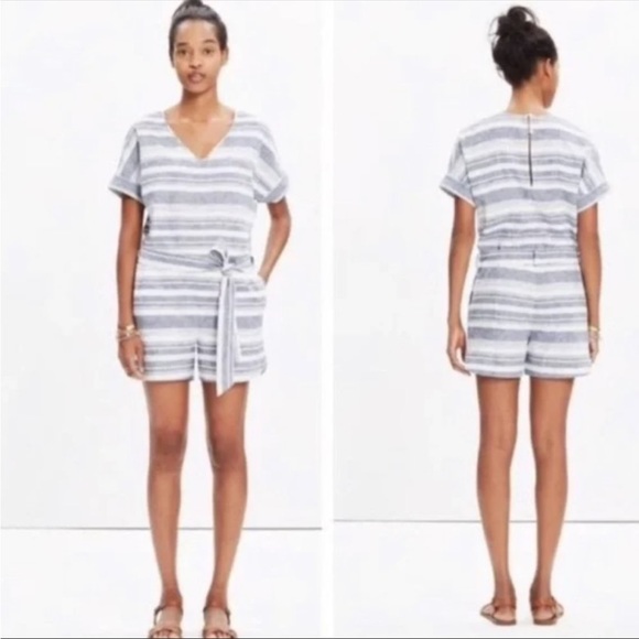 Madewell Linen-Cotton Blend Romper - Picture 3 of 10